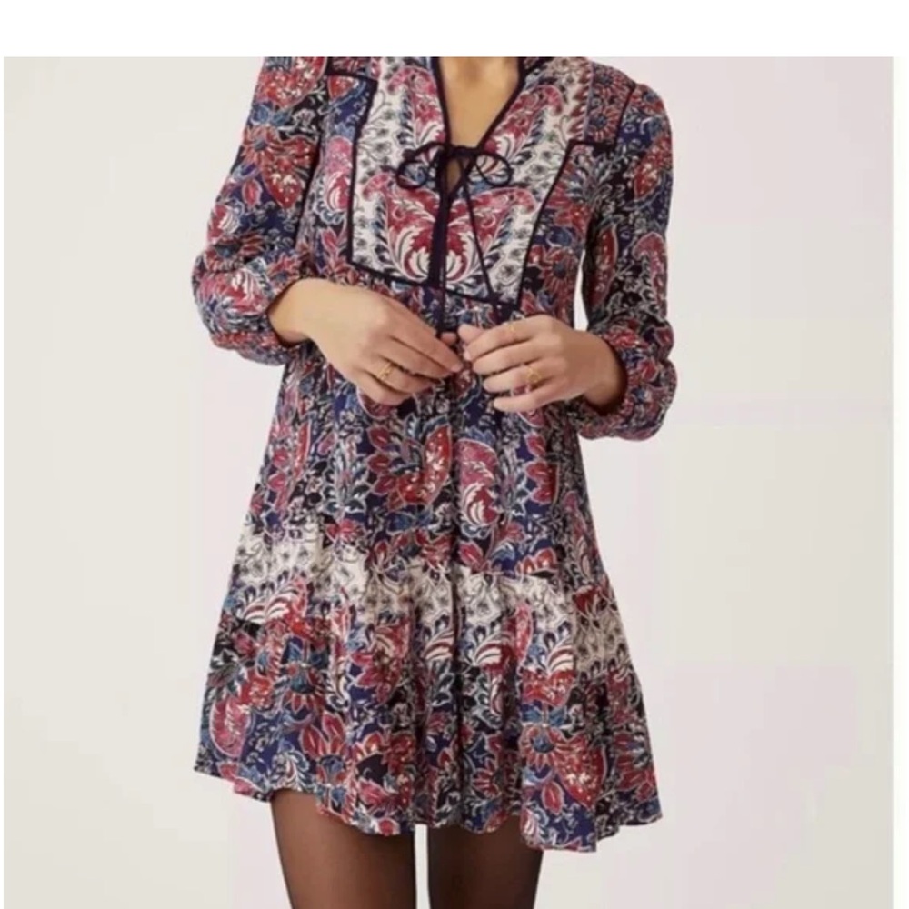 Anthropologie Floral Print Long Sleeve Dress
